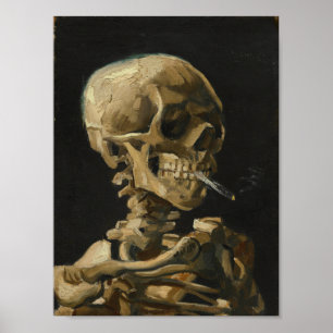 Poster Crâne avec une cigarette brûlante par Van Gogh