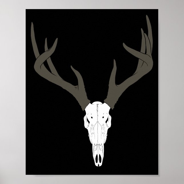 Poster Crâne de cerf à queue blanche personnalisable (Devant)
