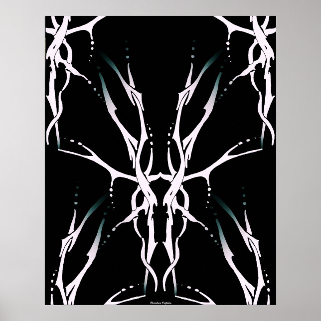 Poster Crâne de cerf conception Tribal pour chasseurs de  (Devant)