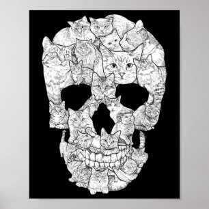 Poster Crâne de chat - Kitty Skeleton Idée de costume d'H