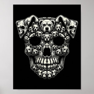 Poster Crâne de Chien Femme Radiographie Halloween Squele