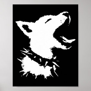 Poster Crâne de Chien Punk Y2k Mignon Épouvantable Chiots