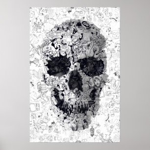 Poster Crâne de Doodle