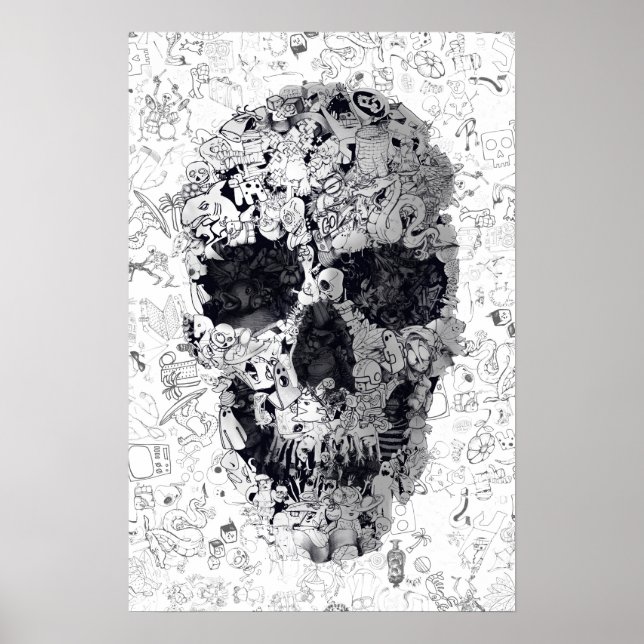 Poster Crâne de Doodle (Devant)