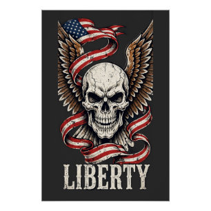 Poster Crâne de la Liberté et Aigle