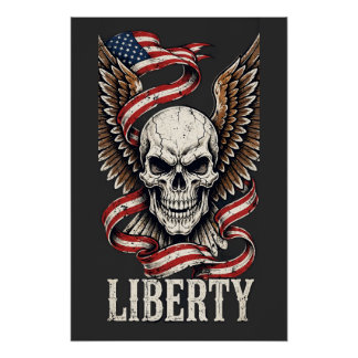 Poster Crâne de la Liberté et Aigle