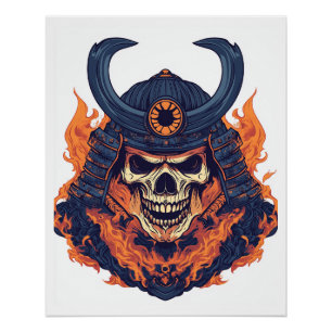 Poster Crâne d'Oni Samouraï