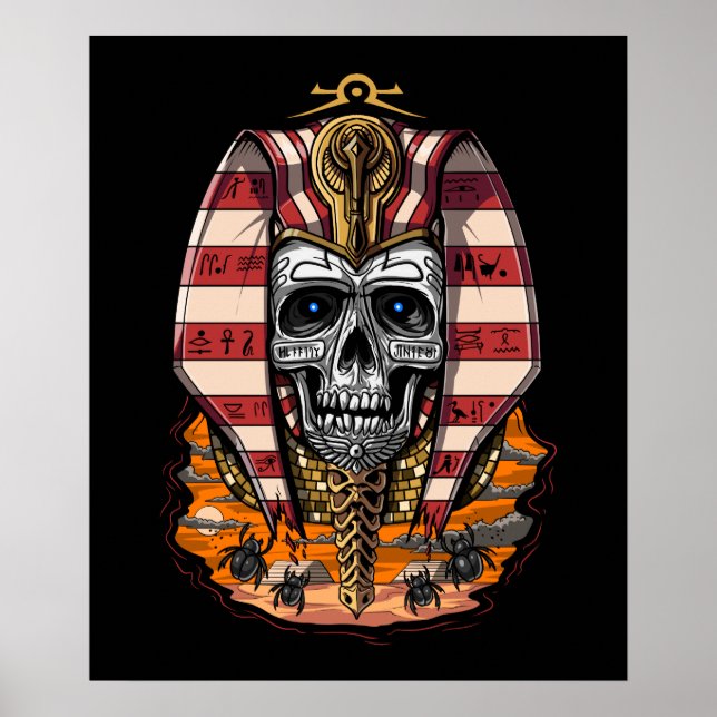 Poster Crâne du roi égyptien Pharaon Mythologie ancienne (Devant)