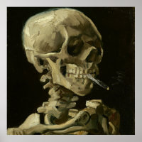 Crâne d'un squelette avec cigarette brûlante, 1885