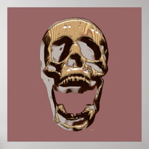 Poster Crâne en bois