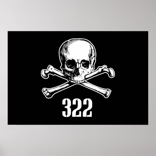 Poster Crâne et os 322 (Devant)