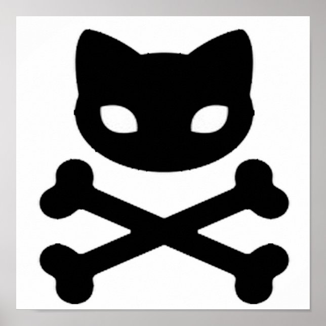 Poster Crâne et os croisés Kitty (Devant)