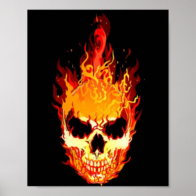 Poster Crâne flamboyant (Devant)