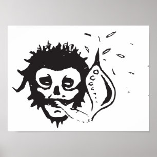 Poster crâne fumant