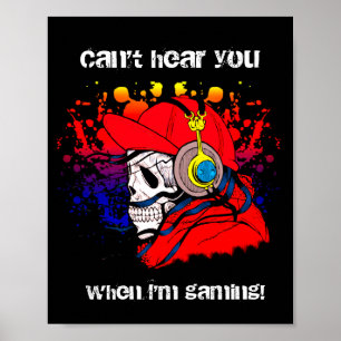 Poster Crâne Gamer avec casque