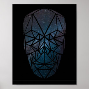 Poster Crâne géométrique galactique