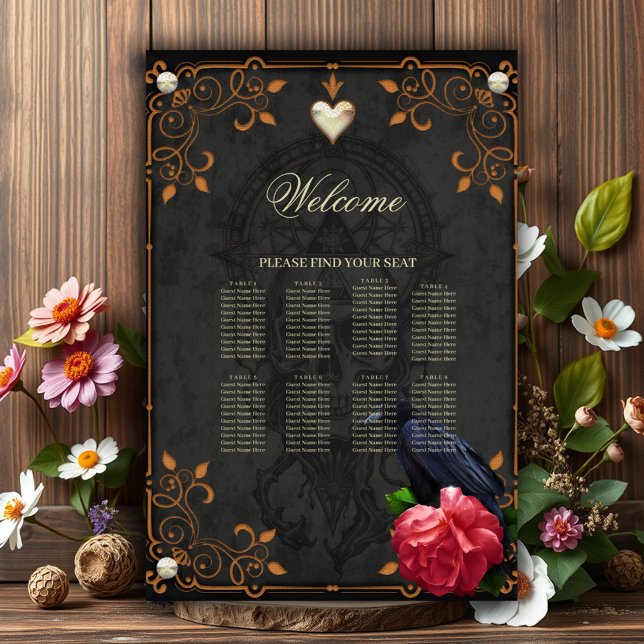 Poster Crâne gothique et corbeau. (Créateur téléchargé)