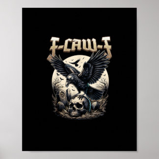 Poster Crâne gothique F Caw F Corbeau Humour Graphique