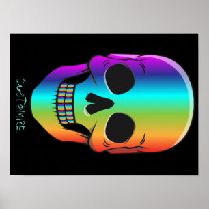 Poster Crâne humain psychédélique Thunder_Cove