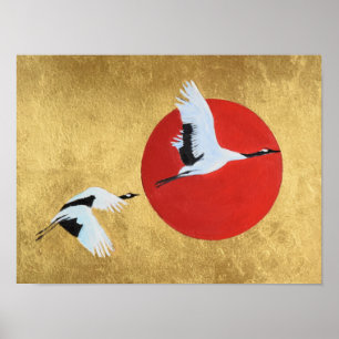 Poster Crane japonaise