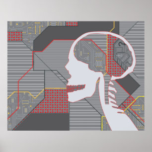 Poster crâne logique du coeur confus