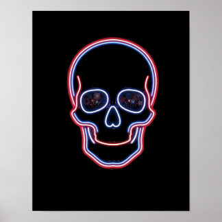 Poster Crâne néon Patriot