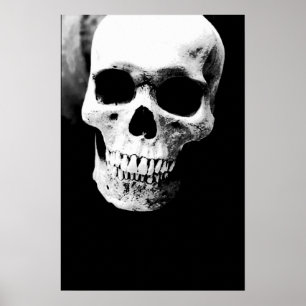 Poster Crâne noir blanc Imaginaire métal roche