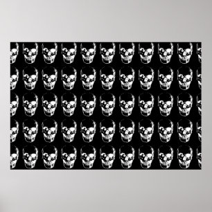 Poster Crâne - noir et blanc