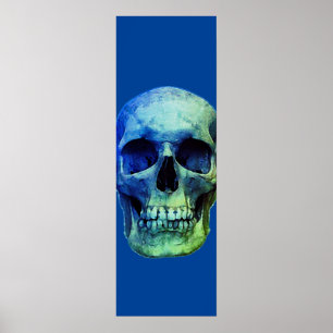 Poster Crâne Pop Art bleu