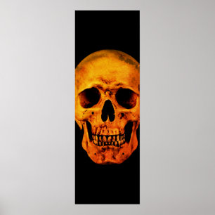 Poster Crâne Pop Art Jaune noir
