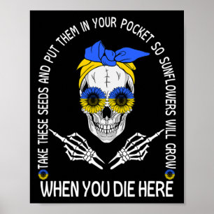 Poster Crâne, prends ces graines et mets-les dans ta poch