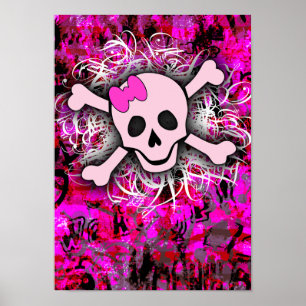 Poster Crâne rose