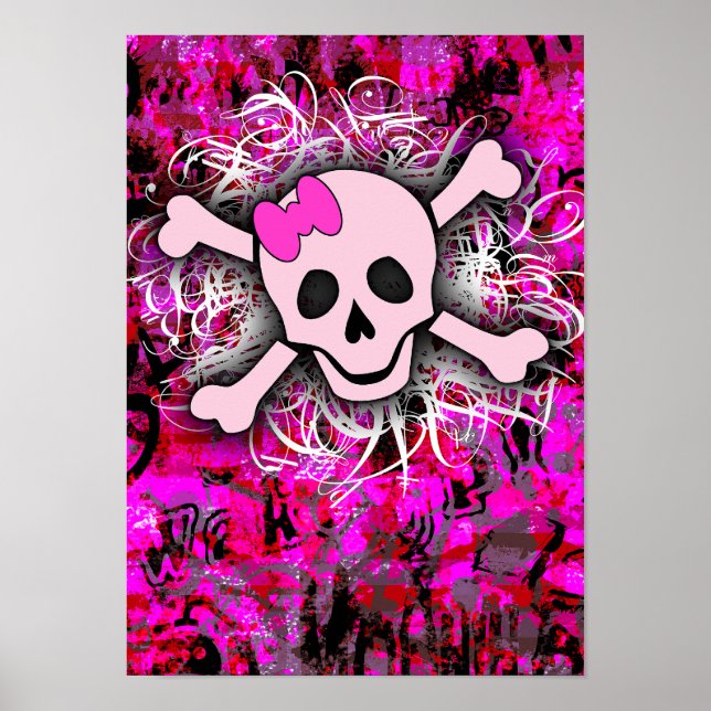 Poster Crâne rose (Devant)