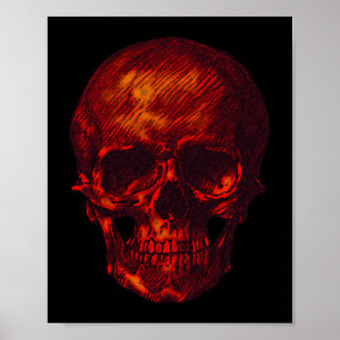 Poster Crâne rouge gothique