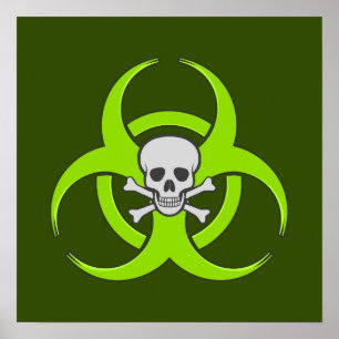 Poster Crâne vert biodangereux