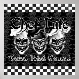 Poster Crânes de chef riant