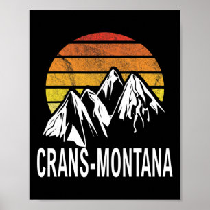 Poster Crans-montana Swiss Alps Suisse Station de ski Sn