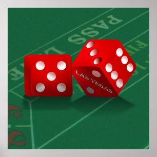 Poster Craps Table With Las Vegas Dice