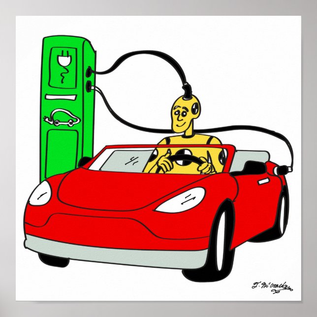 Poster Crash Test Dummy & Car Recharging (Devant)