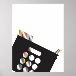 Poster Crate record de Vinyl Junkie moderne