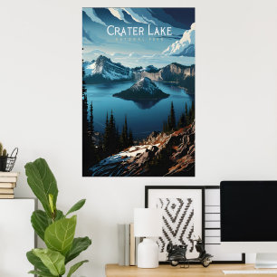 Poster Crater Lakes Majestic Island Vue