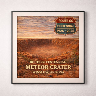 Poster Cratère de météorite Arizona Route 66