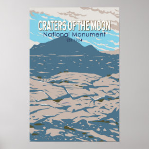 Poster Craters of the Moon monument national Idaho Rétro