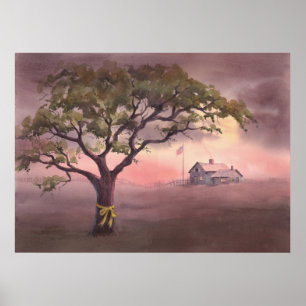 Poster CRAVATE a RIBBON JAUNE par SHARON SHARPE