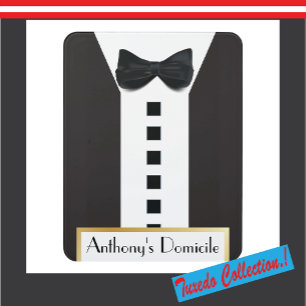 Poster Cravate noire Tuxedo 🎩 drôle Monogramme