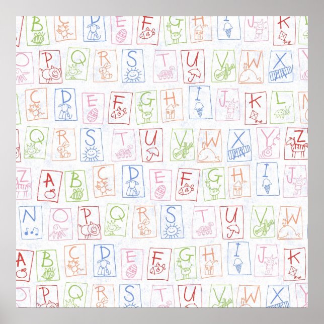 Poster Crayon ABC Backdrop Canvas (Devant)