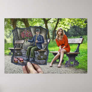 Poster Crayon contre l'appareil-photo - monsieur de