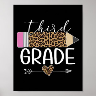 Poster Crayon Leopard De Grade Retour À L'École Enseignan