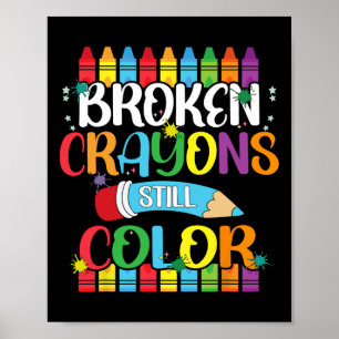 Poster Crayons cassés Couleur encore Sensibilisation à la