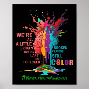 Poster Crayons cassés Couleur encore Sensibilisation à la